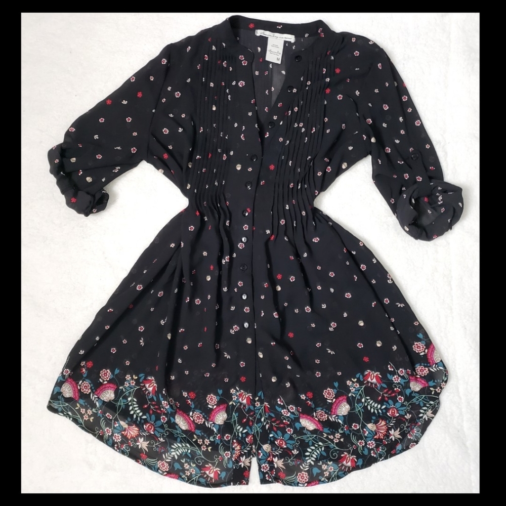โฅ๏ธ AmericanRag:Size:M/Beautiful Sheer Floral dress - Picture 3 of 5